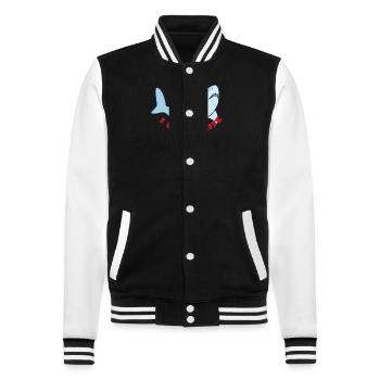 Meerestiere - College-Sweatjacke - Schwarz/Weiß - Vorne - Nik (191cm) & Marisol (170cm)