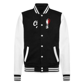 Womens Ciao Bella Italian Hello Beautiful Gift - College Sweat Jacket - black/white - Front - Nik (191cm) & Marisol (170cm)