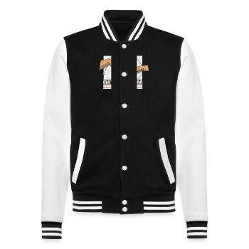 Création d’Adams Fibonacci Math Art - Veste Teddy - noir/blanc - Devant - Nik (191cm) & Marisol (170cm)