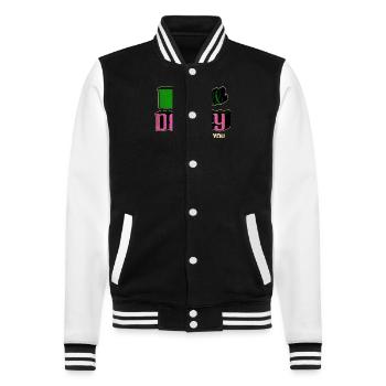contemporary fiction funny sayings funny - College Sweat Jacket - black/white - Front - Nik (191cm) & Marisol (170cm)
