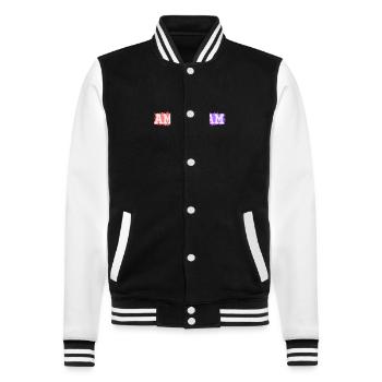 Amsterdam 2024 Palmen - College-Sweatjacke - Schwarz/Weiß - Vorne - Nik (191cm) & Marisol (170cm)