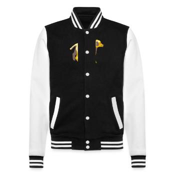 Hund - College-Sweatjacke - Schwarz/Weiß - Vorne - Nik (191cm) & Marisol (170cm)