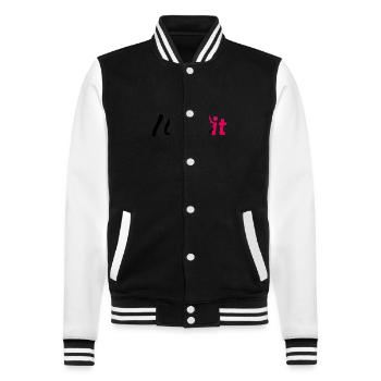 women football i love it - College-Sweatjacke - Schwarz/Weiß - Vorne - Nik (191cm) & Marisol (170cm)