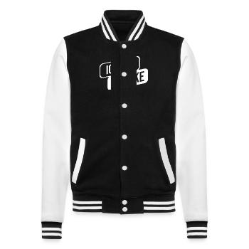 Ich bin Franke - College-Sweatjacke - Schwarz/Weiß - Vorne - Nik (191cm) & Marisol (170cm)