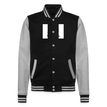 Kalifornische Staatsflagge Cowboy - College-Sweatjacke - Schwarz/Grau meliert - Vorne - Nik (191cm) & Marisol (170cm)