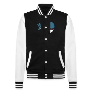 Baby Whale - College Sweat Jacket - black/white - Front - Nik (191cm) & Marisol (170cm)