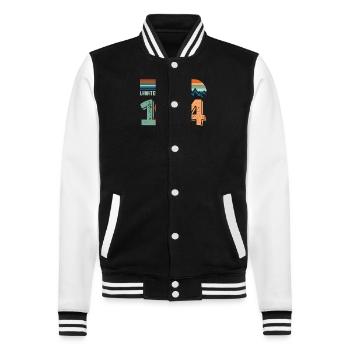 Limitierte Auflage 1944 - College-Sweatjacke - Schwarz/Weiß - Vorne - Nik (191cm) & Marisol (170cm)