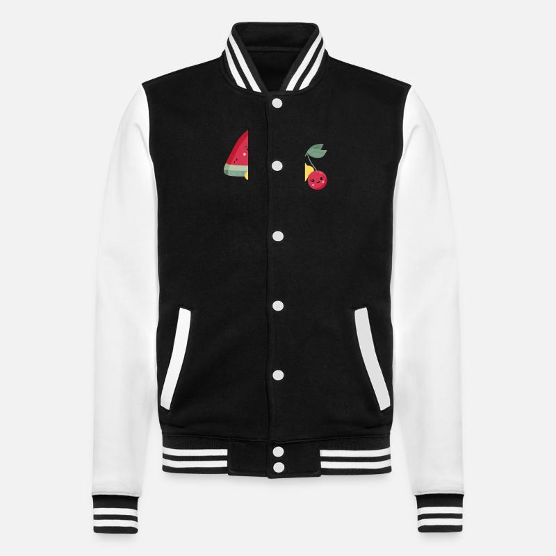 Pastèque, citron et cerises - Veste Teddy - noir/blanc