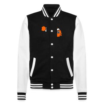 Clownfisch - College-Sweatjacke - Schwarz/Weiß - Vorne - Nik (191cm) & Marisol (170cm)