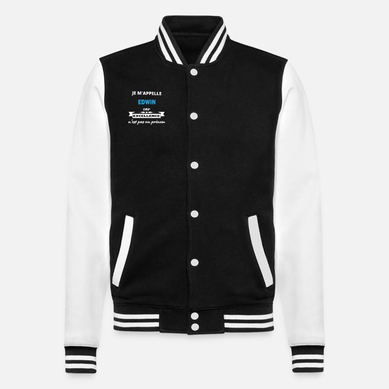 Je m'appelle excellence Edwin - Veste Teddy - noir/blanc
