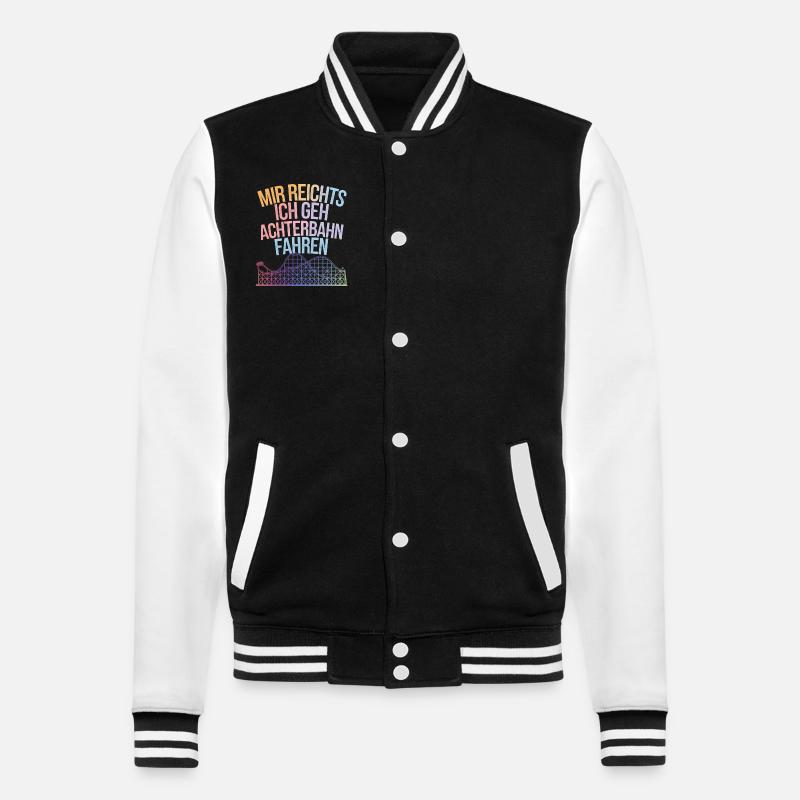 Achterbahn Freizeitpark Roller Coaster - College-Sweatjacke - Schwarz/Weiß