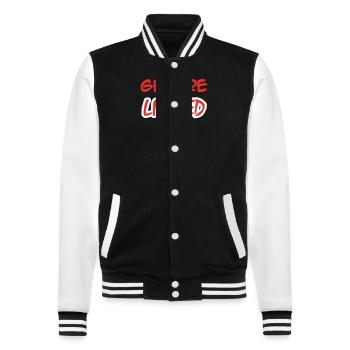 GENDRE LIMITED EDITION - College-Sweatjacke - Schwarz/Weiß - Vorne - Nik (191cm) & Marisol (170cm)