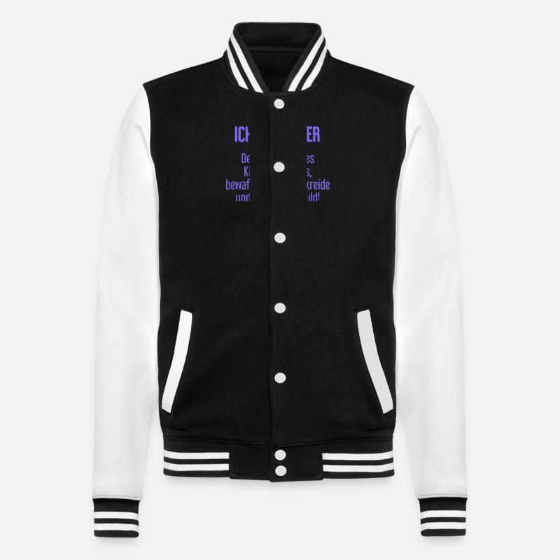 Lehrer - Der Superheld des Klassenzimmers! - College-Sweatjacke - Schwarz/Weiß