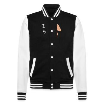 Ich bin 54 + 1 Mittelfinger-Shirt Ich bin 54 Plus, - College-Sweatjacke - Schwarz/Weiß - Vorne - Nik (191cm) & Marisol (170cm)
