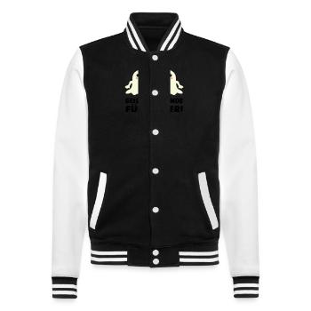 ghosts friends for ever - College Sweat Jacket - black/white - Front - Nik (191cm) & Marisol (170cm)