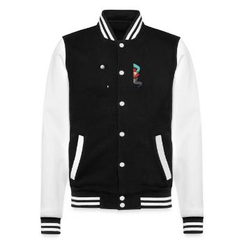 Franzose spielt Petanque für einen Petanque - College-Sweatjacke - Schwarz/Weiß - Vorne - Nik (191cm) & Marisol (170cm)