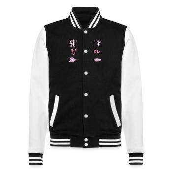 Siberian Husky - College Sweat Jacket - black/white - Front - Nik (191cm) & Marisol (170cm)