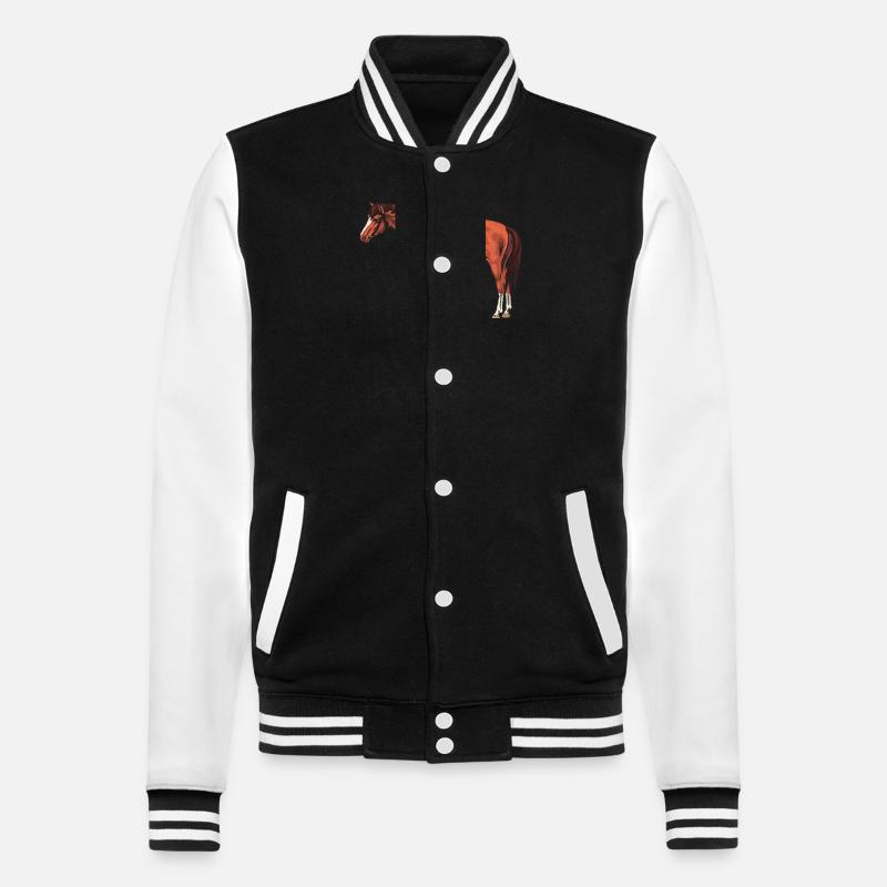 Pferde - College-Sweatjacke - Schwarz/Weiß