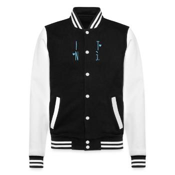 i regret nothing! - College Sweat Jacket - black/white - Front - Nik (191cm) & Marisol (170cm)