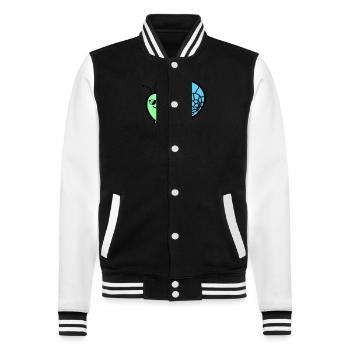 schnecke cool - College-Sweatjacke - Schwarz/Weiß - Vorne - Nik (191cm) & Marisol (170cm)