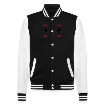 Red Wine Glass Wine Symbol - College Sweat Jacket - black/white - Front - Nik (191cm) & Marisol (170cm)