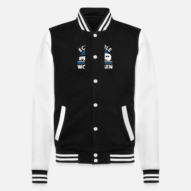 Camping - College-Sweatjacke - Schwarz/Weiß