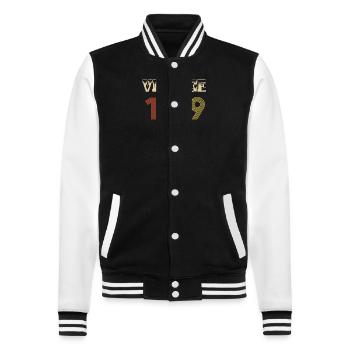 1989 Vintage Vintage Birthday Retro - Original - Veste Teddy - noir/blanc - Devant - Nik (191cm) & Marisol (170cm)