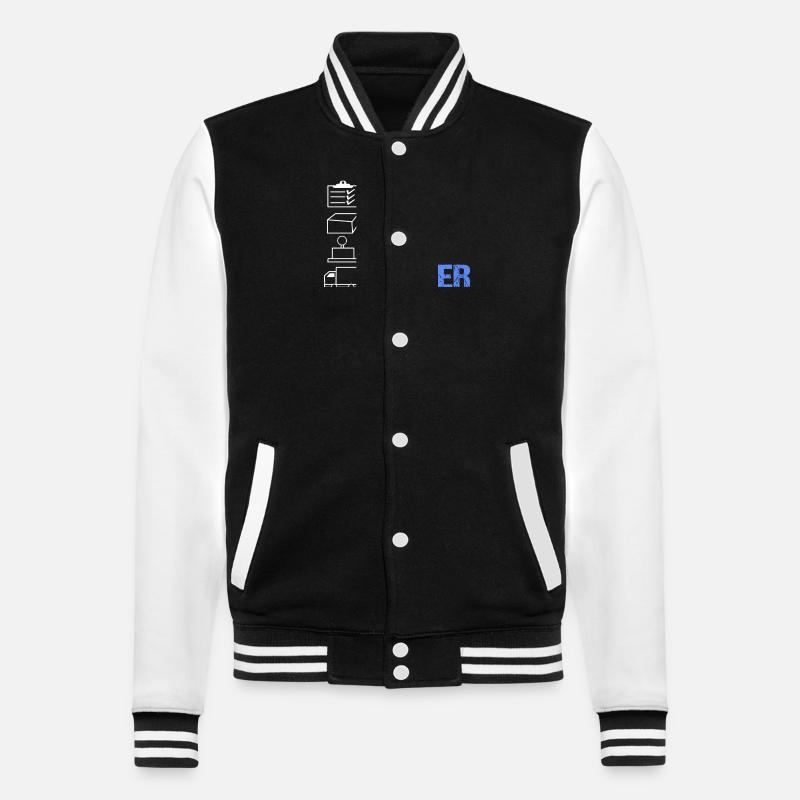 Postbote - College-Sweatjacke - Schwarz/Weiß