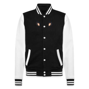 Koboldmaki - College-Sweatjacke - Schwarz/Weiß - Vorne - Nik (191cm) & Marisol (170cm)