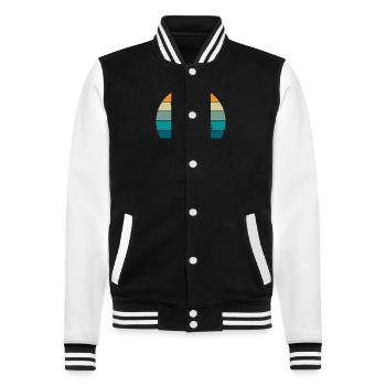 Hai Retro - College-Sweatjacke - Schwarz/Weiß - Vorne - Nik (191cm) & Marisol (170cm)
