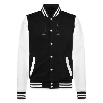 Grönland Tupilaq Thulemand Inuit Religion - College-Sweatjacke - Schwarz/Weiß - Vorne - Nik (191cm) & Marisol (170cm)