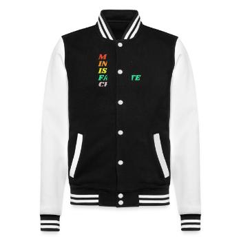 My son in law - College Sweat Jacket - black/white - Front - Nik (191cm) & Marisol (170cm)