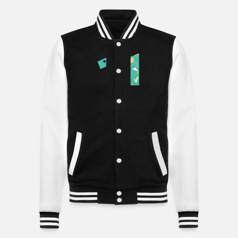 Personalized 11 Birthday Number - College Sweat Jacket - black/white