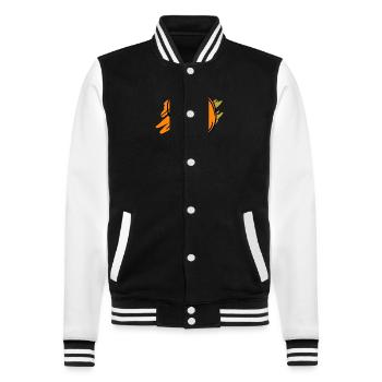 Halloween Pumpkin - College Sweat Jacket - black/white - Front - Nik (191cm) & Marisol (170cm)