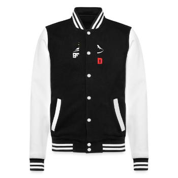 Great Dad - College Sweat Jacket - black/white - Front - Nik (191cm) & Marisol (170cm)