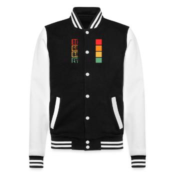Familienmotiv Bruder - College-Sweatjacke - Schwarz/Weiß - Vorne - Nik (191cm) & Marisol (170cm)