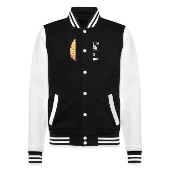 Cerveau en mode jeux. Idée gamers - Veste Teddy - noir/blanc - Devant - Nik (191cm) & Marisol (170cm)