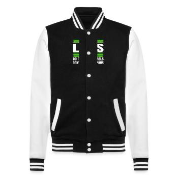 1960s Bird Peace Symbol Fun Funny Quote Birthday - College Sweat Jacket - black/white - Front - Nik (191cm) & Marisol (170cm)