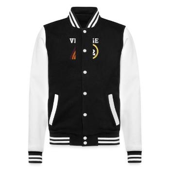 Limited Edition Vintage 1972 - Classic Retro 52 - College Sweat Jacket - black/white - Front - Nik (191cm) & Marisol (170cm)