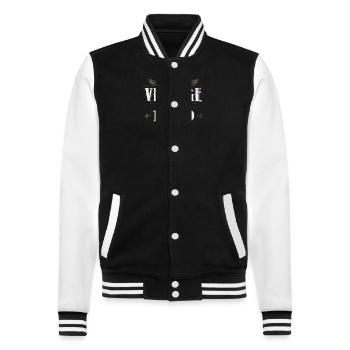 45 Jahre alter Jahrgang 1979 Limitierte Auflage 45. - College-Sweatjacke - Schwarz/Weiß - Vorne - Nik (191cm) & Marisol (170cm)