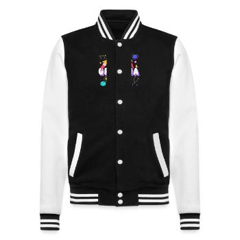 Grand-mère Espace Fête D’anniversaire Famille Garçons - Veste Teddy - noir/blanc - Devant - Nik (191cm) & Marisol (170cm)