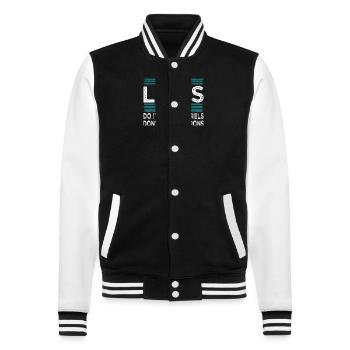 joke heart birthday present idea global peace - College-Sweatjacke - Schwarz/Weiß - Vorne - Nik (191cm) & Marisol (170cm)