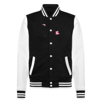 When Flying Wings Flying Pigs Can Fly - College Sweat Jacket - black/white - Front - Nik (191cm) & Marisol (170cm)