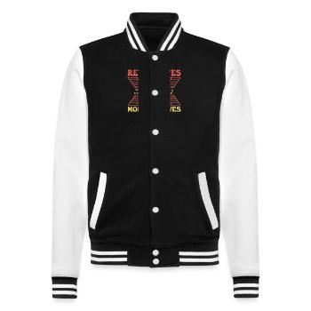 Chiptune Music Lover Groove to the Bleeps and Bloo - College Sweat Jacket - black/white - Front - Nik (191cm) & Marisol (170cm)