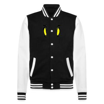 Island Beach Party Drinking - College Sweat Jacket - black/white - Front - Nik (191cm) & Marisol (170cm)