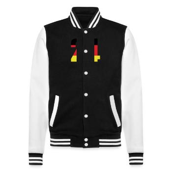 24 Number Germany Jersey - College Sweat Jacket - black/white - Front - Nik (191cm) & Marisol (170cm)