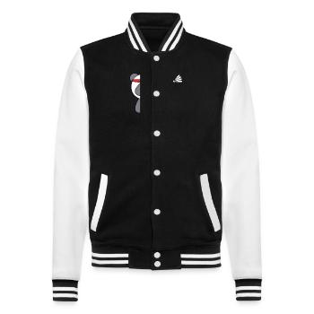 Badminton - College Sweat Jacket - black/white - Front - Nik (191cm) & Marisol (170cm)