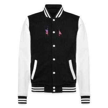 Tauchen - College-Sweatjacke - Schwarz/Weiß - Vorne - Nik (191cm) & Marisol (170cm)