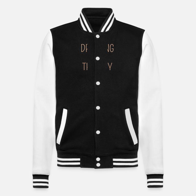 drinking as a therapy - College Sweat Jacket - black/white