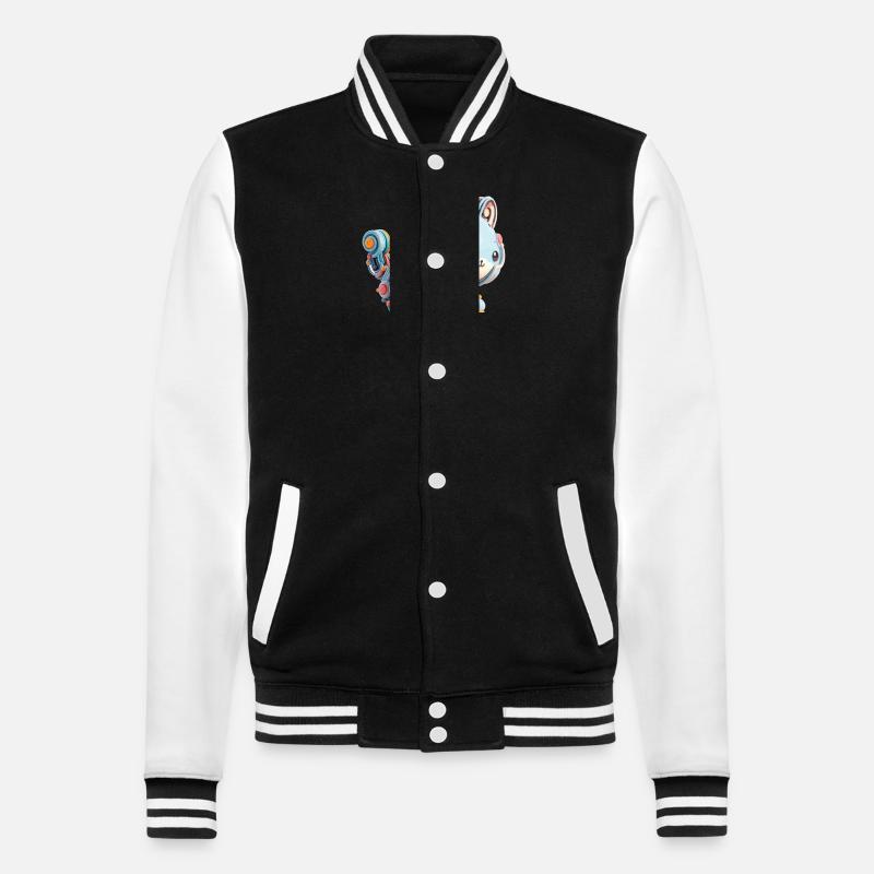 Chat Robot Abstrait Coloré - Veste Teddy - noir/blanc